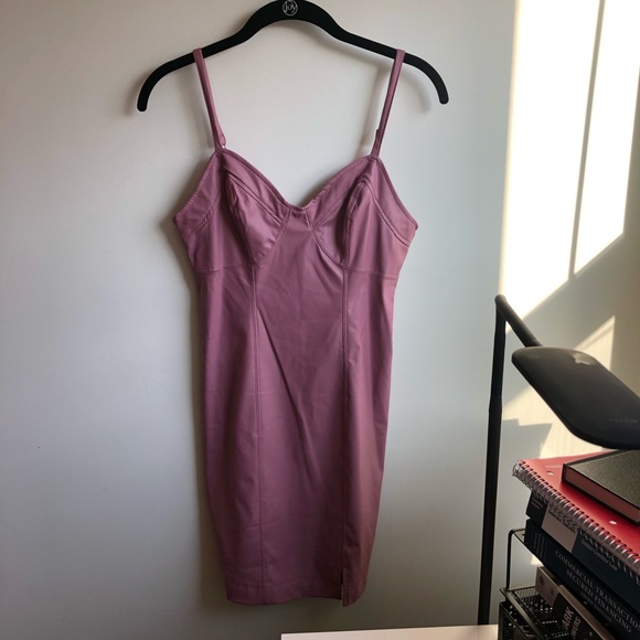 Free People Pleather Pink Dress - Picture 2 of 4